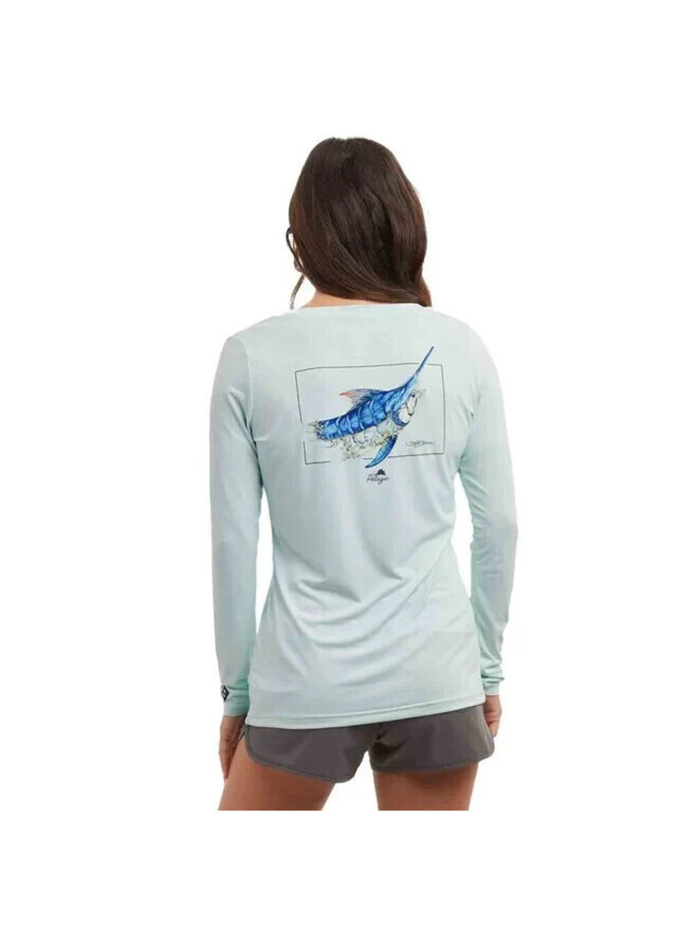 PELAGIC Women's Aquatek Goione Marlin Shirt Large Dri Fit Omni Outdoor $60 MSRP